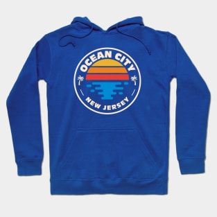 Retro Ocean City New Jersey Vintage Beach Surf Emblem Hoodie